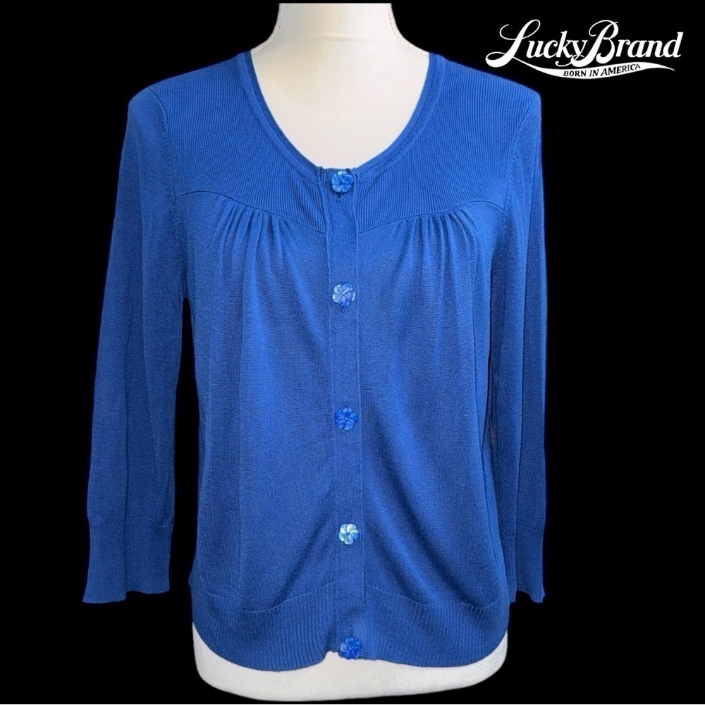 Lucky Brand (EUC) Cropped Cardigan, Size Large - Picture 10 of 11